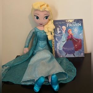 Plush Cloth Disney Elsa Doll & “Frozen” Little Golden Book